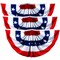 G128 3 Pack: USA Pleated Fan Flag, 2x4 Feet American USA Bunting Decoration Flags Printed Patriotic Stars & Stripes with Canvas Header and Brass Grommets